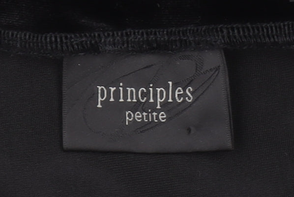 Principles Petite Black Velvet Midi Pencil Skirt Size 16