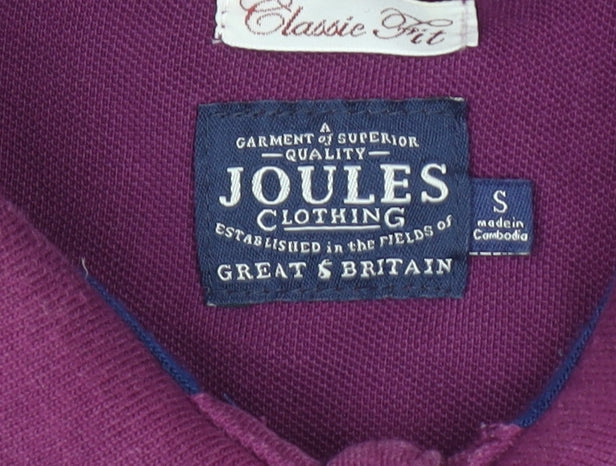 Joules Men's Purple Classic Fit Cotton Polo Shirt Size S