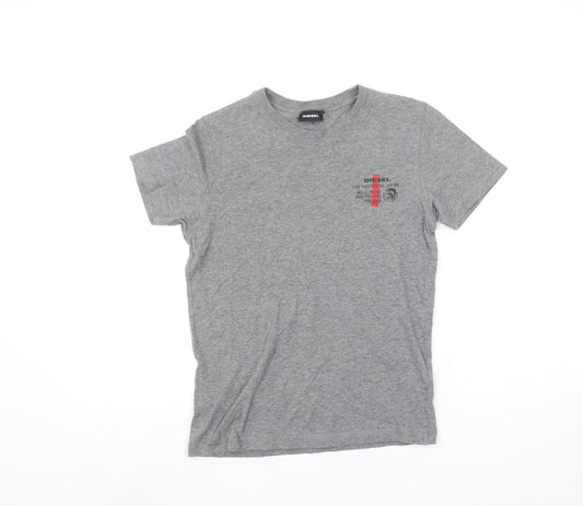 Boys UK Size 10 Years Diesel Grey Basic T-Shirt