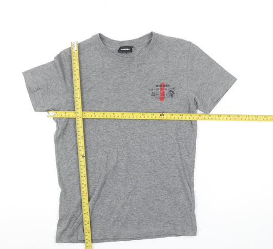 Boys UK Size 10 Years Diesel Grey Basic T-Shirt
