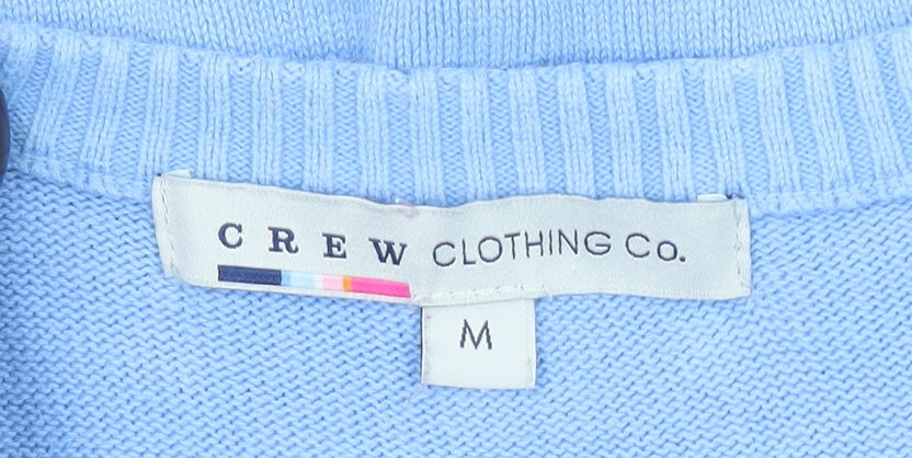Crew Clothing Co. Men's Blue V-Neck Cotton Jumper M