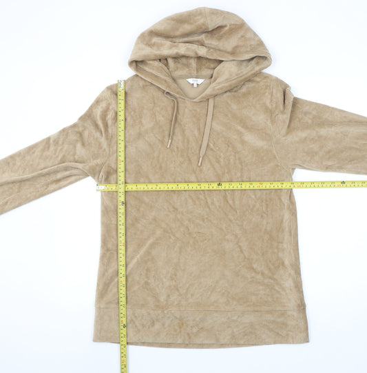 Cotton Traders Women Beige Size 14 Pullover Hoodie Corduroy Effect