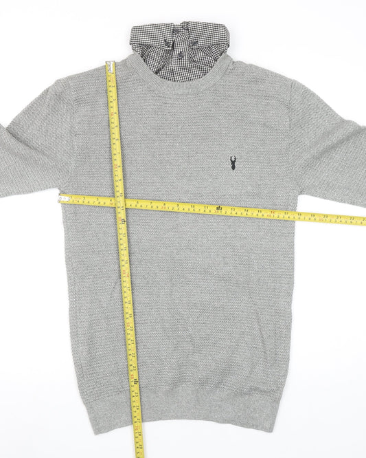 Next Men’s Grey Cotton Crew Neck Jumper Size S Classic Knit