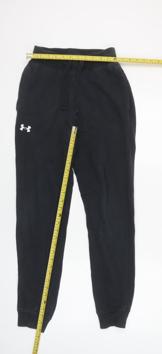 Womens UK Size XS Under armour Relaxed Fit Jogger Black Trousers