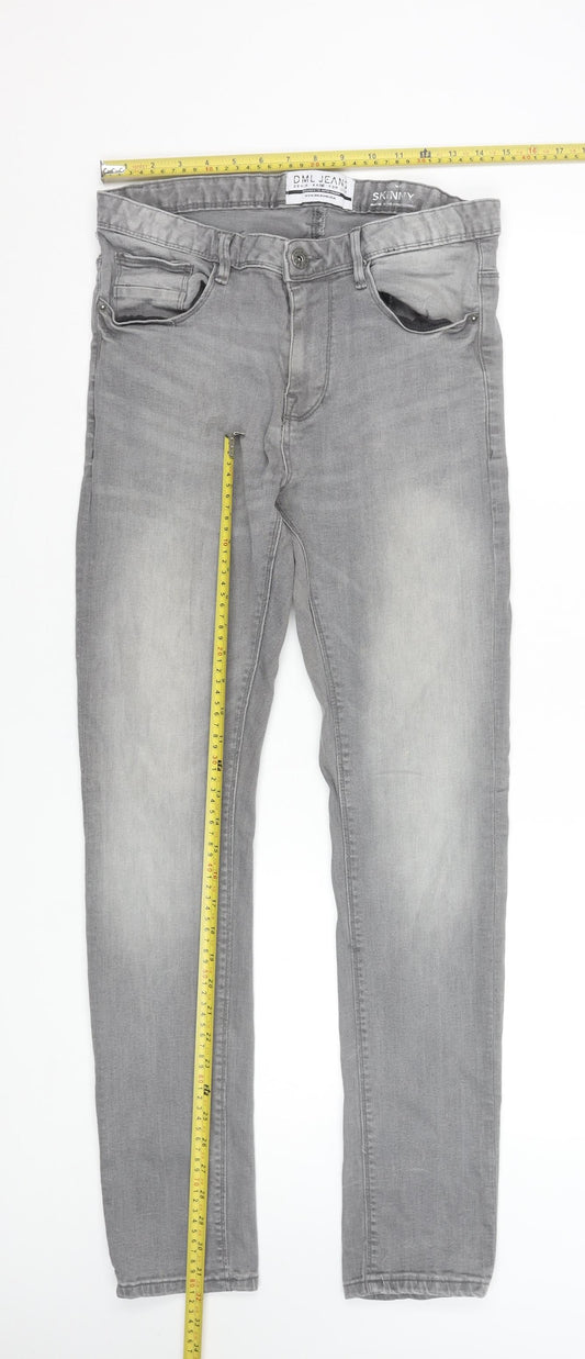 Mens UK Size M DML Jeans Slim Fit Skinny Grey Jeans