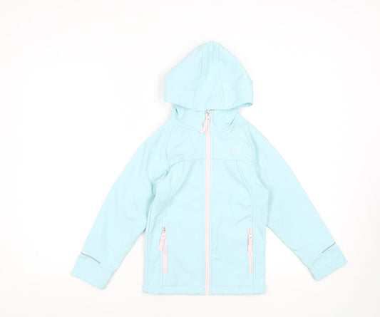 Girls UK Size 5-6 Years Hi Gear Blue Soft Shell