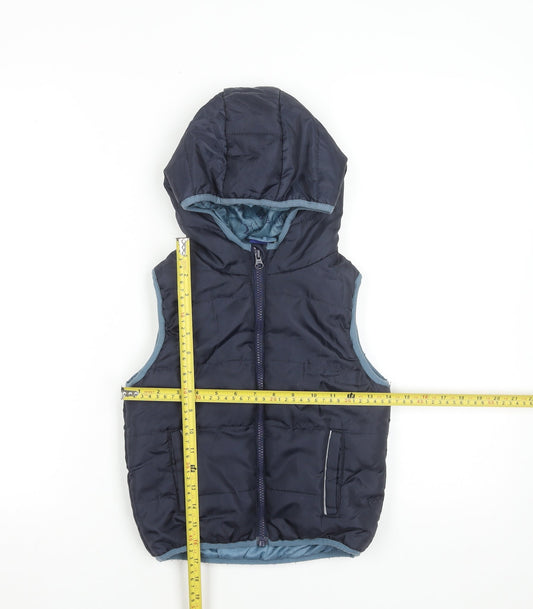 Lupilu Boys Blue Hooded Quilted Bodywarmer 5-6 Years Polyester