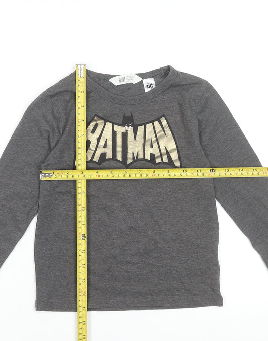 Girls UK Size 5-6 Years H&M Grey Basic T-Shirt