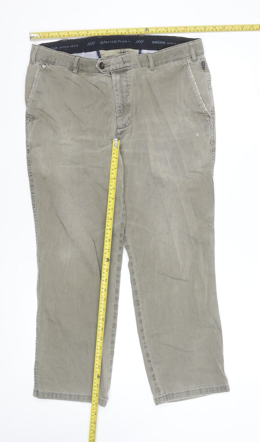 Mens UK Size 36S Brühl Regular Fit Straight Beige Jeans
