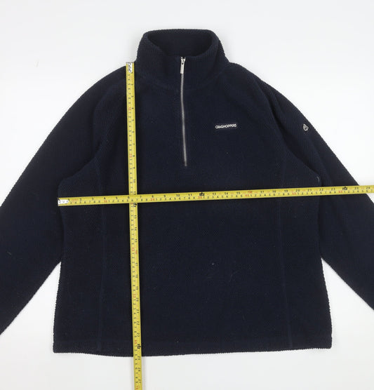 Craghoppers Womens Navy Fleece Pullover Sweatshirt UK 20 1/2 Zip