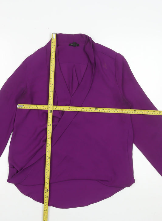 Womens UK Size 8 River Island Purple Wrap Blouse