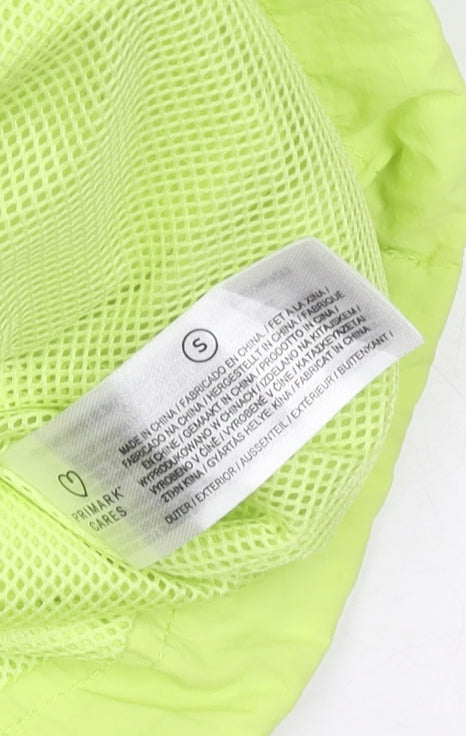 Primark Womens Yellow Windbreaker Jacket S Lightweight Zip Pockets