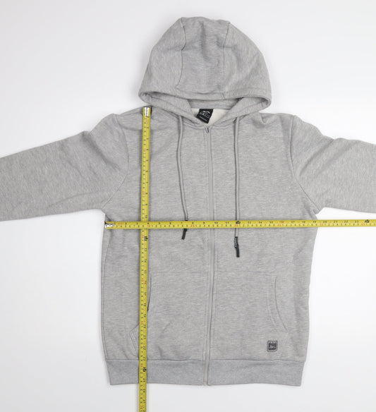 Tenth Men’s Grey Full Zip Hoodie Size S Cotton Blend Hooded Sweatshirt