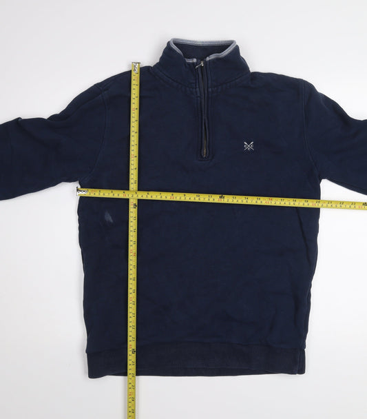Mens UK Size S Crew Clothing Co. Blue 1/2 Zip Sweatshirt