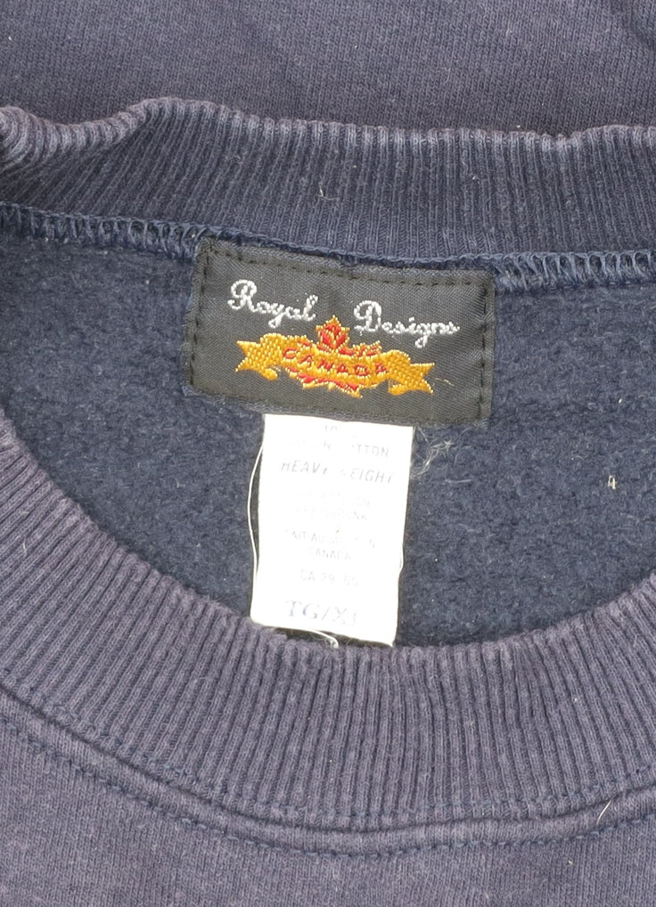 Mens UK Size XL Royal Designs Blue Pullover Sweatshirt