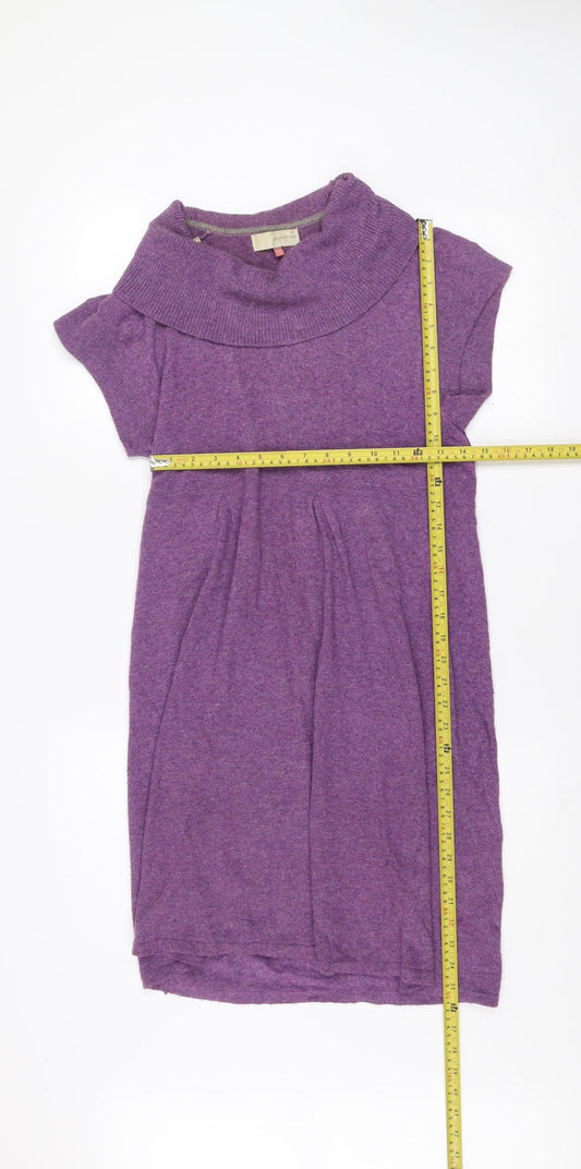 John Lewis Women Purple Knit Cowl Neck Shift Dress Size 12