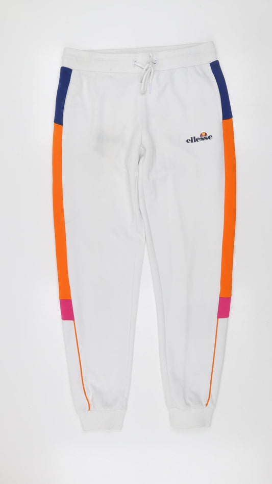 Womens UK Size 10 ellesse Regular Fit Jogger White Trousers