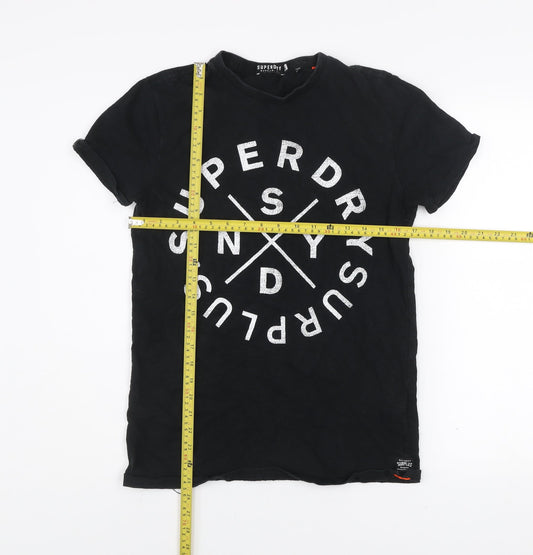 Mens UK Size S Superdry Black T-Shirt