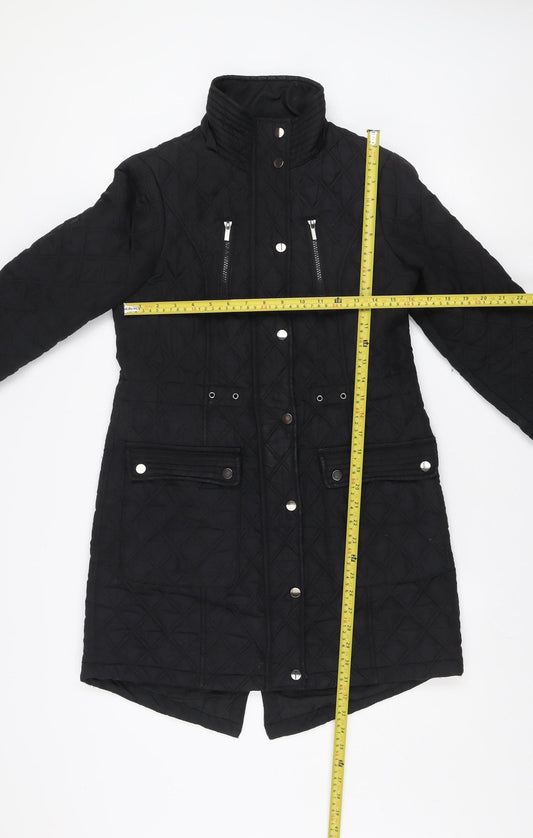 Womens UK Size 8 TU Black Quilted Coat