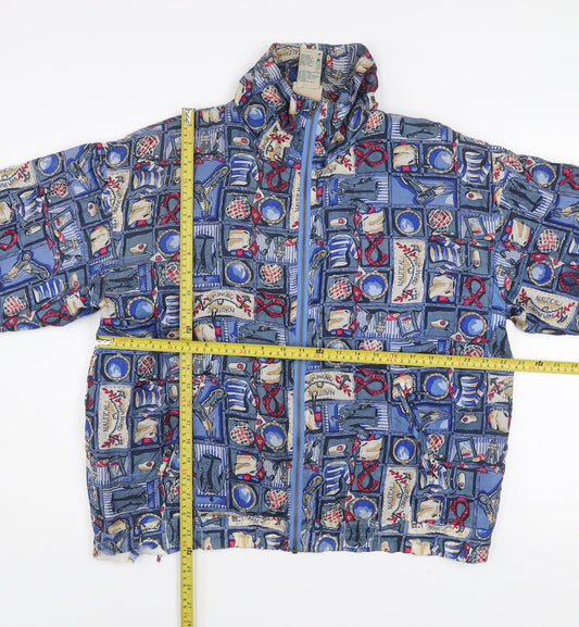 Outbrook Unisex Blue Nautical Silk Windbreaker Jacket M