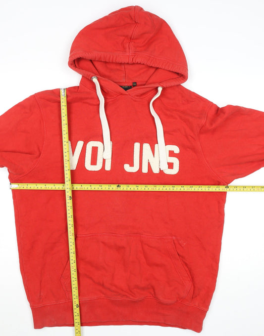 Voi Jeans Mens Red 2XL Pullover Hoodie Sweatshirt Cotton