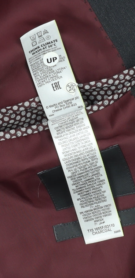 Mens UK Size 40 Marks and Spencer Regular Grey Suit Jacket