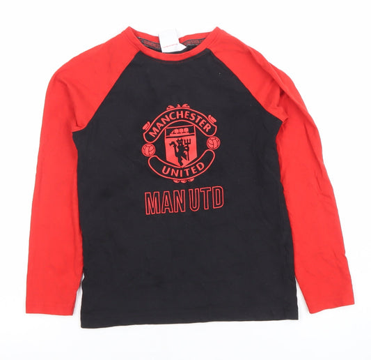 Boys UK Size 7-8 Years Manchester United Black Basic T-Shirt