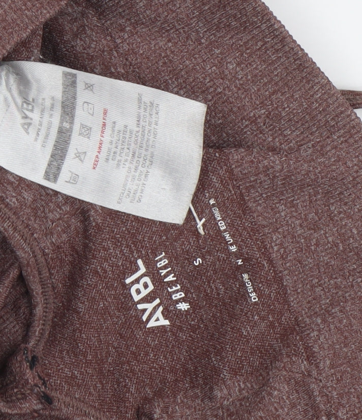 AYBL Women's Brown Seamless Racerback Sports Bra Size S