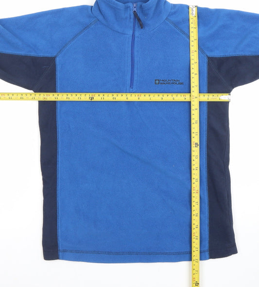 Mountain Warehouse Kids Blue Fleece 1/2 Zip Pullover Hoodie 11-12 Years