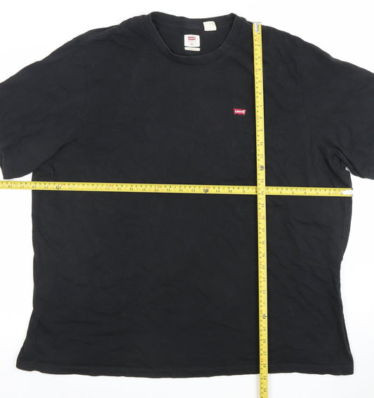 Levi's Men's Black 2XL Regular Fit Cotton Crew Neck T-Shirt