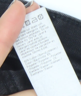 River Island Womens Black Distressed Skinny Jeans Size 14