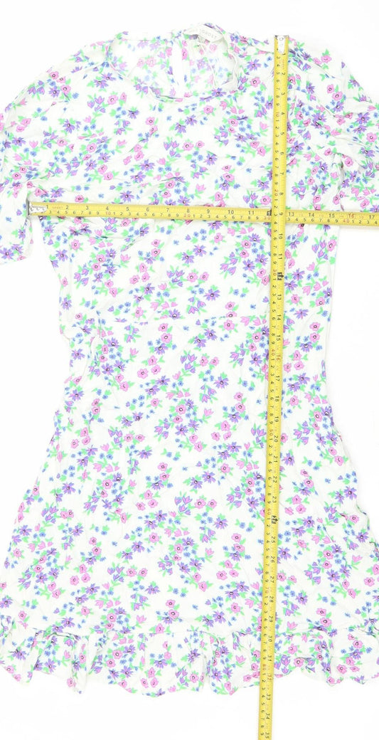 Marks and Spencer Women’s Multicoloured Floral One Shoulder Wrap Dress Size 10