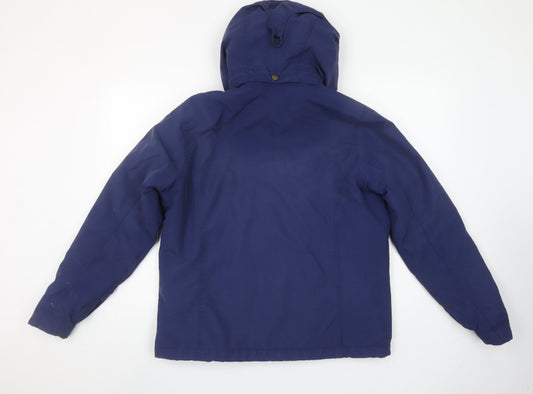 Womens UK Size M Lands' End Blue Parka Coat