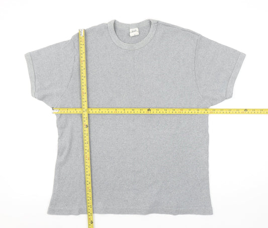 GAP Womens Grey Cotton Short Sleeve Basic Crew Neck T-Shirt Size L