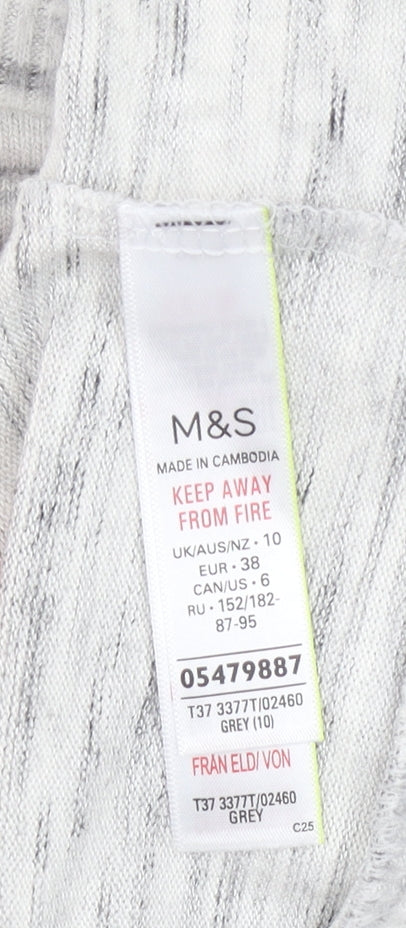 Womens UK Size 10 Marks and Spencer Grey Basic T-Shirt