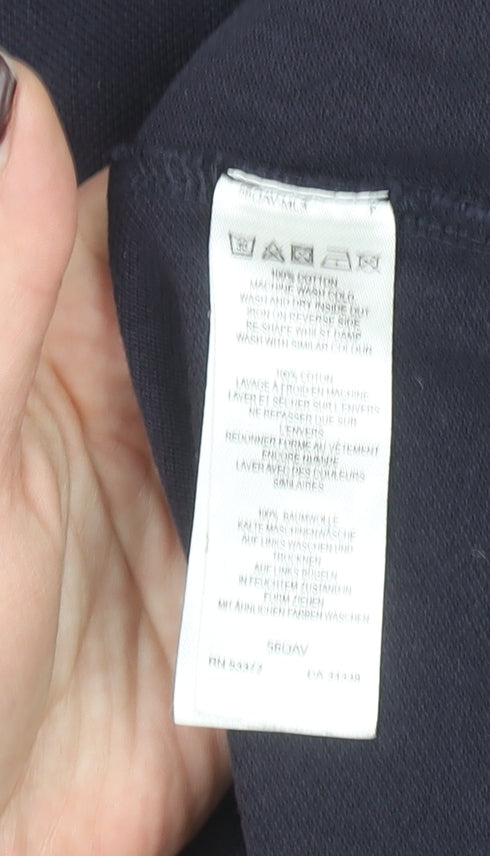 French Connection Men's Black 1/4 Zip Cotton Polo Shirt Size M