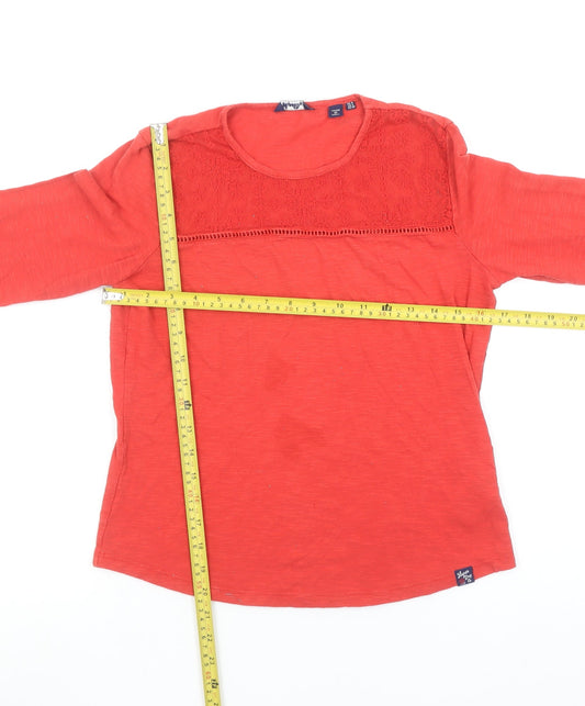 Womens UK Size 8 Superdry Red Basic T-Shirt