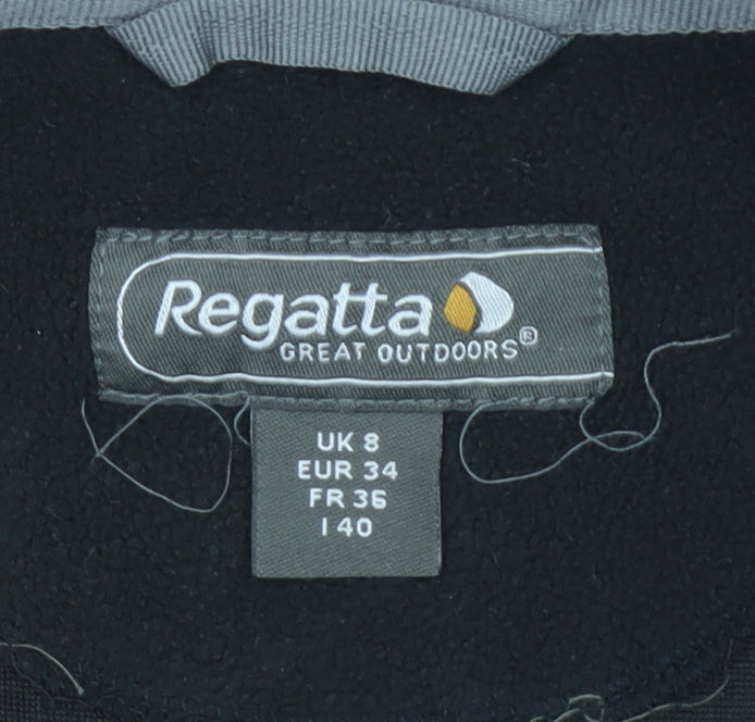 Regatta Women Black Fleece Half Zip Pullover Sweatshirt UK 8