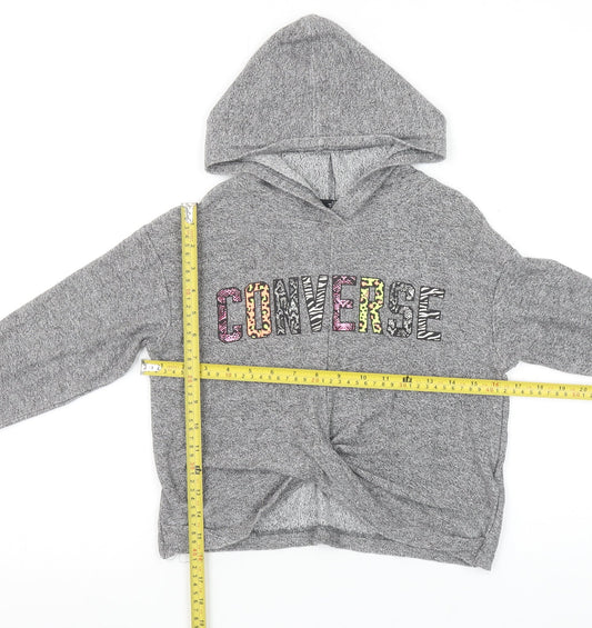 Girls UK Size 8-10 Years Converse Grey Pullover Hoodie