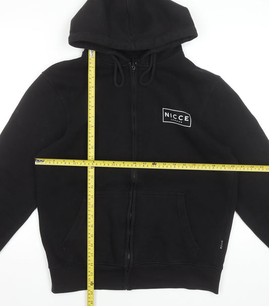 Mens UK Size M NICCE Black Full Zip Hoodie