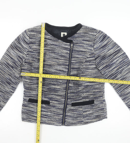 Womens UK Size 8 Jensen Blue Biker Coat