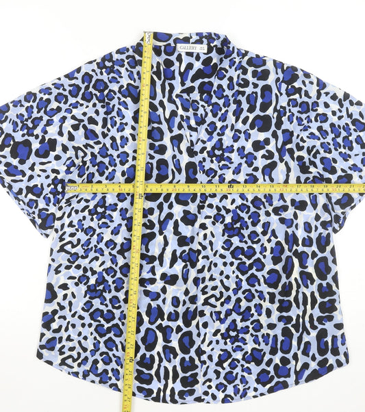 Womens UK Size 10 Gallery Blue Basic Blouse