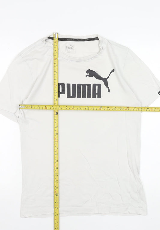 Puma Men's White Short Sleeve Sports Crew Neck T-Shirt Size S