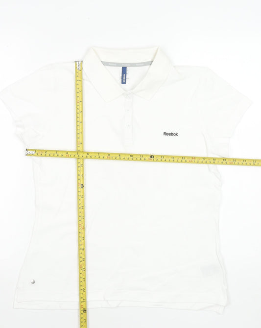 Womens UK Size 14 Reebok White Basic Polo