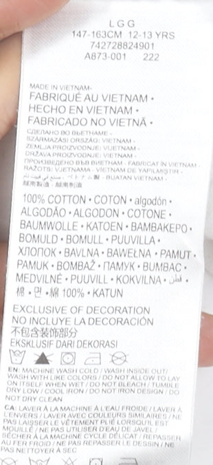 Jordan Teens White Cotton Crew Neck Short Sleeve Sports T-Shirt 12 Plus