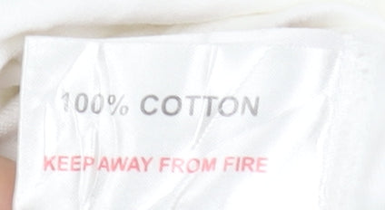 EWM Women’s White Cotton Short Sleeve Embroidered T-Shirt Size 18-20