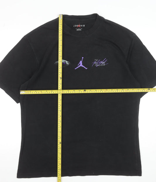 Jordan Men’s Black Flight Graphic T-Shirt L Sports Cotton