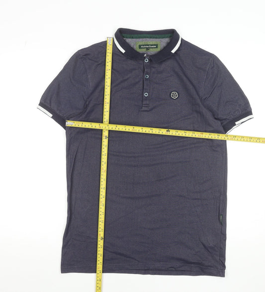 Nicholas Deakins Men's Blue Short Sleeve Cotton Polo Shirt Size M