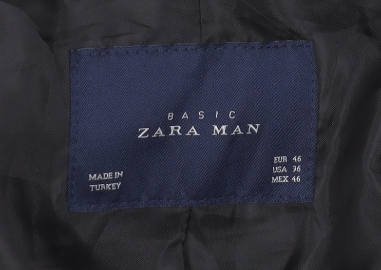 Zara Navy Blazer Women Blue Size 18 Basic Two-Button Jacket