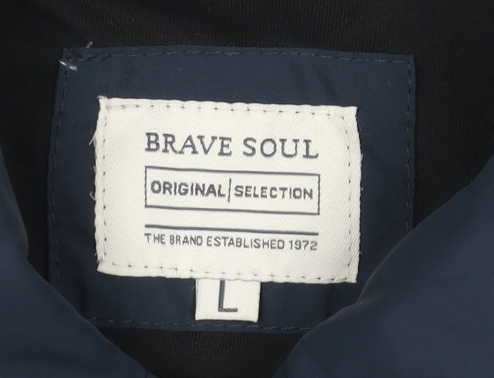 Womens UK Size L Brave Soul Blue Overcoat